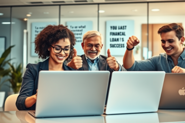 A person happily celebrating after receiving quick loan approval.