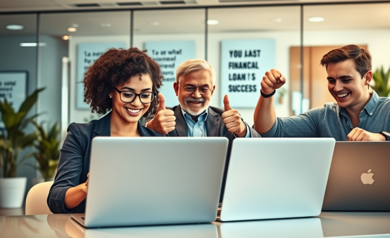 A person happily celebrating after receiving quick loan approval.