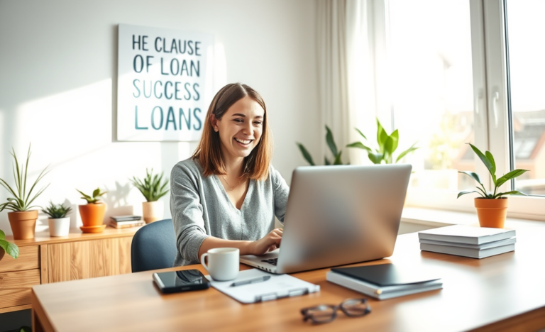A person looking at their laptop while applying for a loan online, representing the ease of getting loan approval.