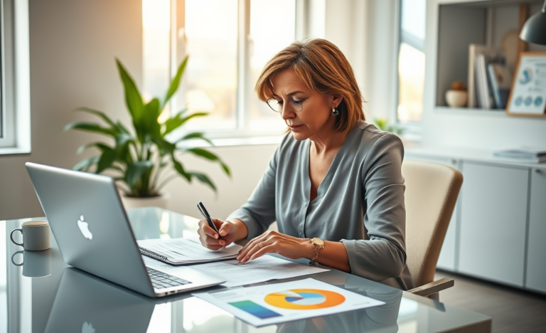 A person managing their finances while conquering their loan.