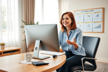 A person reviewing customized loan options online.