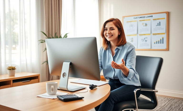 A person reviewing customized loan options online.