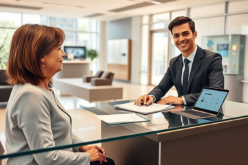 A person researching loan options online