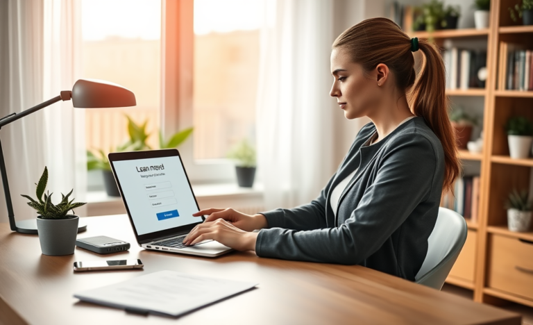 Illustration of quick online loan applications highlighting fast processing.