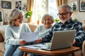 An elderly couple discussing their options for securing loans for their financial needs.