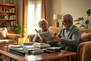 A senior citizen exploring loan options with a financial advisor.