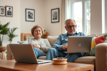 A senior citizen exploring loan options on a digital device, showcasing easy access to funds online.