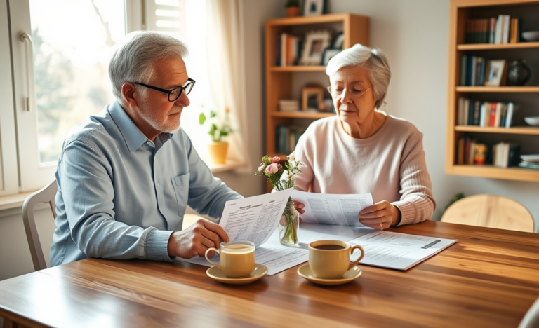 A senior looking at loan options without guarantees.