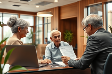 A senior looking at loan options to secure financial support.