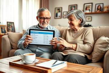 A senior couple considering their financial options with Avant Personal Loans.