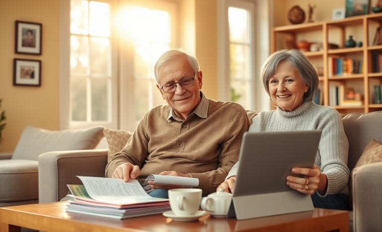 A senior reviewing options for personal loans with a financial advisor.