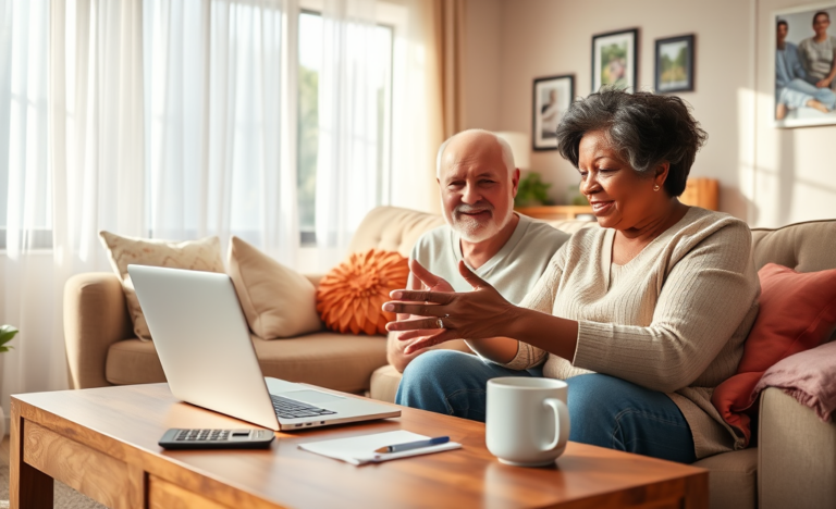 Senior individuals exploring financing options through Marcus Personal Loan by Goldman Sachs.