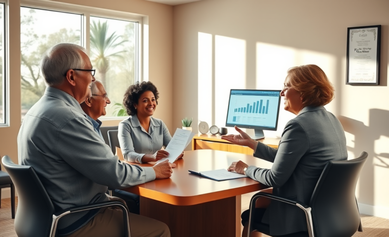 A senior couple discussing personal loan options with Bank of America.