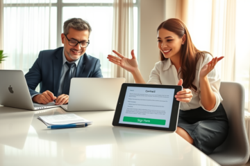 Image illustrating the quick approval process of electronic contracts.
