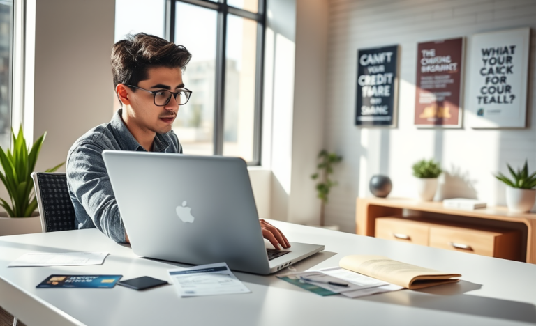 A person reviewing options for applying for credit with limited documents.