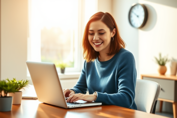 A person applying for an online loan with immediate approval.