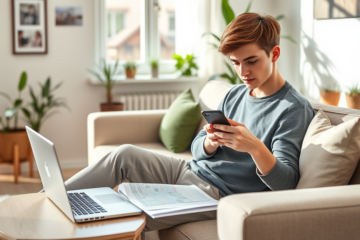 Person applying for a loan using a mobile app on their smartphone.