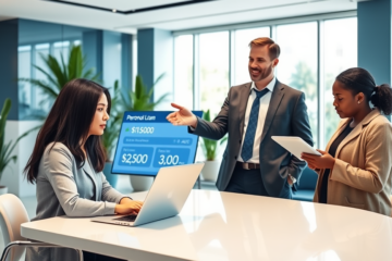 A person analyzing personal loan options with Bankwest for up to $50,000.