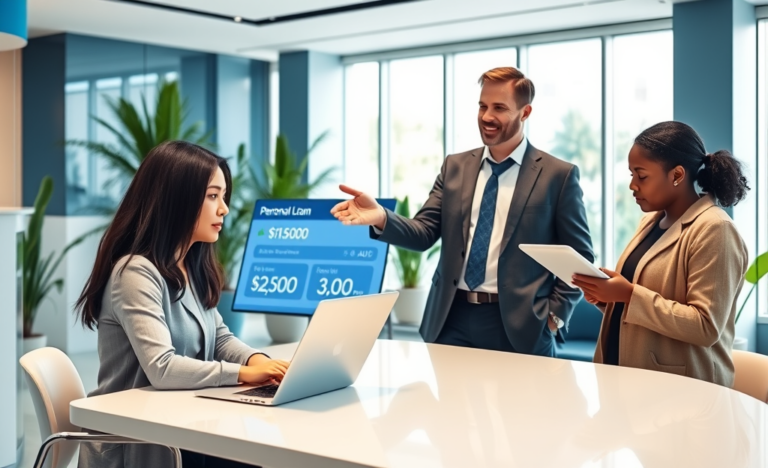 A person analyzing personal loan options with Bankwest for up to $50,000.