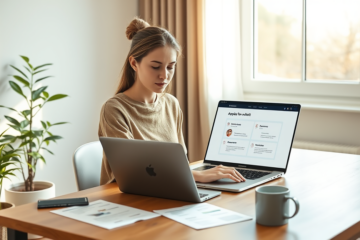 A person reviewing credit application documents
