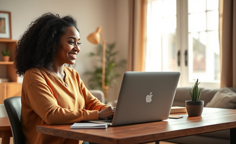 A person applying for a loan online from the comfort of home.