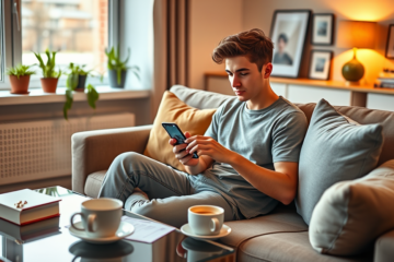 A person using a mobile phone to apply for a loan online.