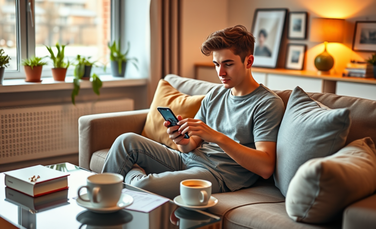 A person using a mobile phone to apply for a loan online.