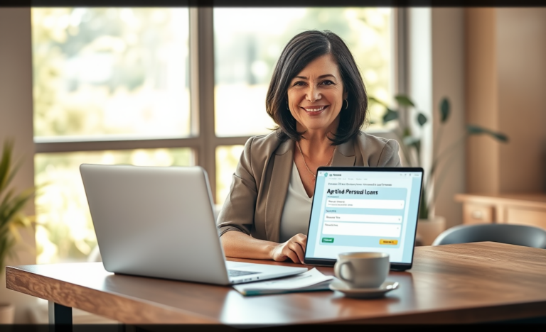 A person applying for personal loans online, showcasing the ease and convenience of obtaining funds from Sunshine Loans.