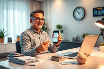 A person happily receiving cash after quick approval for digital credit.