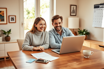 A person happily receiving funds from a quick personal loan