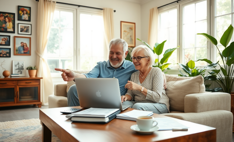 Elderly person reviewing loan options for quick financial support without guarantees.